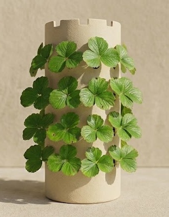 Aeroponic tower during leaf expansion